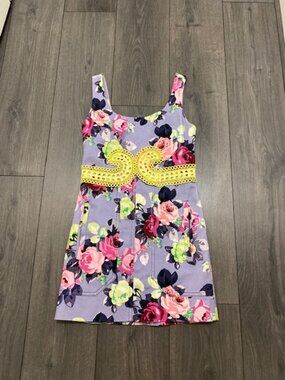 Carven Floral Sleeveless Mini Dress Size XS